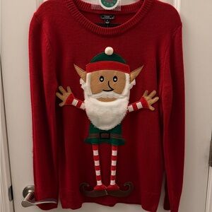 Lisa International Red Holiday Elf Sweater